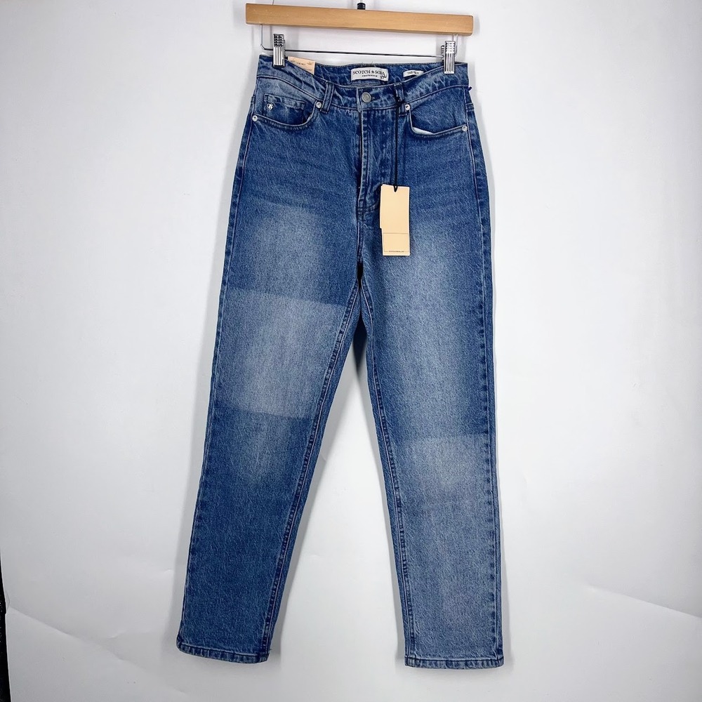 Scotch & Soda The Sky Highest Rise Straight Jeans Indigo Blue Size 25 NEW